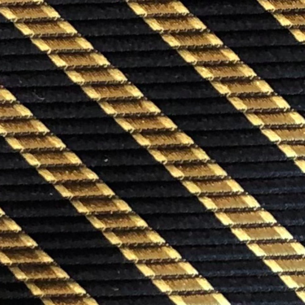 Staff3 navy gold stripe zaggy woven silk